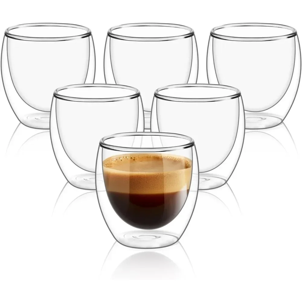 6 buah cangkir kopi kaca dindi - Espresso Shot Glass ulasan dan harga