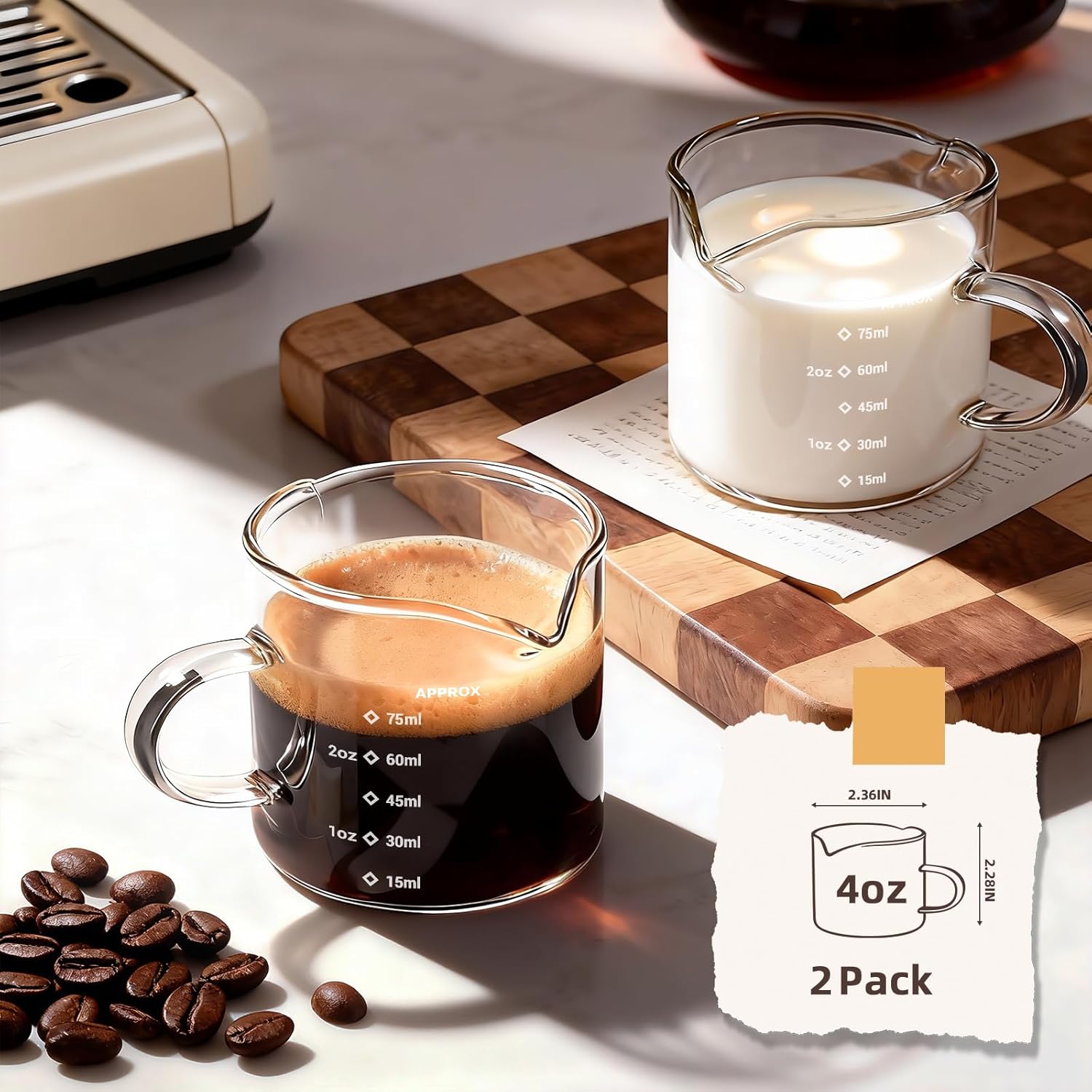 1/2pcs Cangkir Espresso 4oz Ge - Espresso Shot Glass ulasan dan harga
